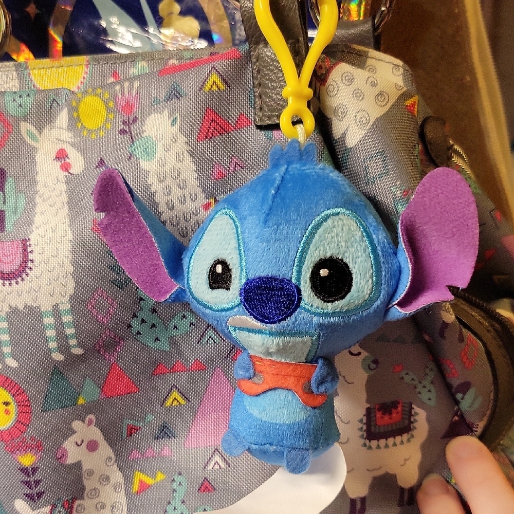 Disney Stitch Plush with Yellow Clip On Keychain